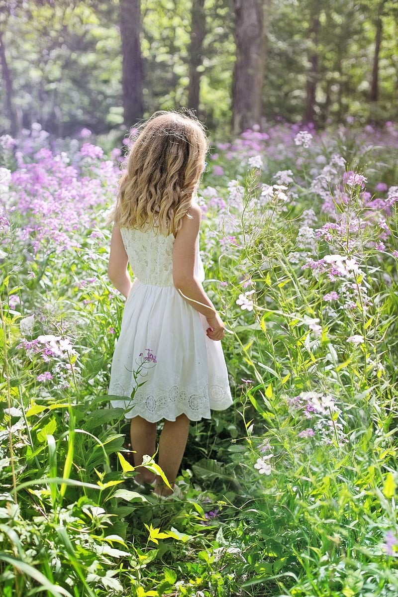 Woman walking mindfully